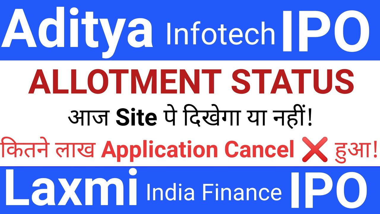 Aditya Infotech & Laxmi India Finance IPO: Allotment Status, GMP & Stock Market Updates