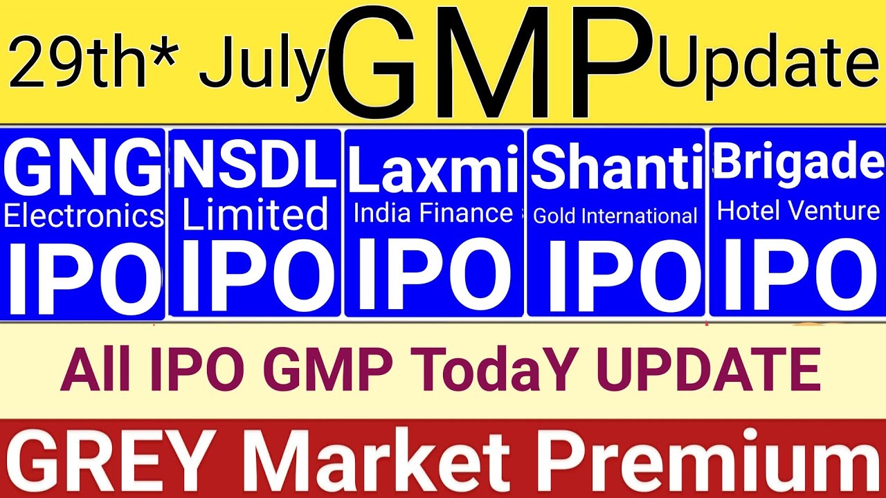 All IPO GMP: GNG Electronics, NSDL, Aditya, Shanti Gold | Stock Market Today