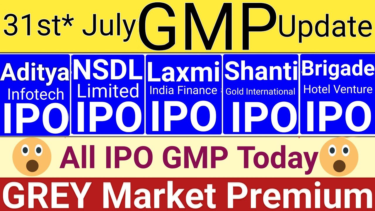 All IPO GMP & Stock Market News: NSDL, Aditya Infotech, Sri Lotus, Laxmi IPO Updates
