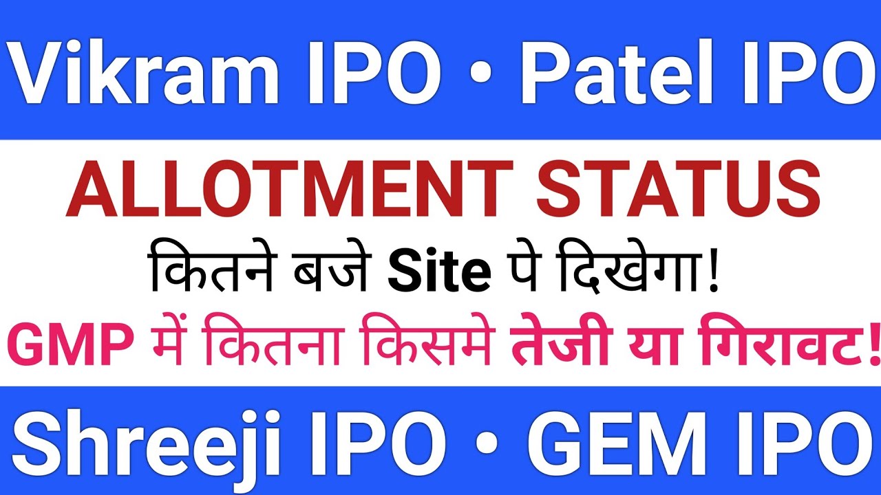 IPO Allotment: Vikram Solar, Shreeji Shipping, Patel, GEM Aeromatics – Latest Stock Market News