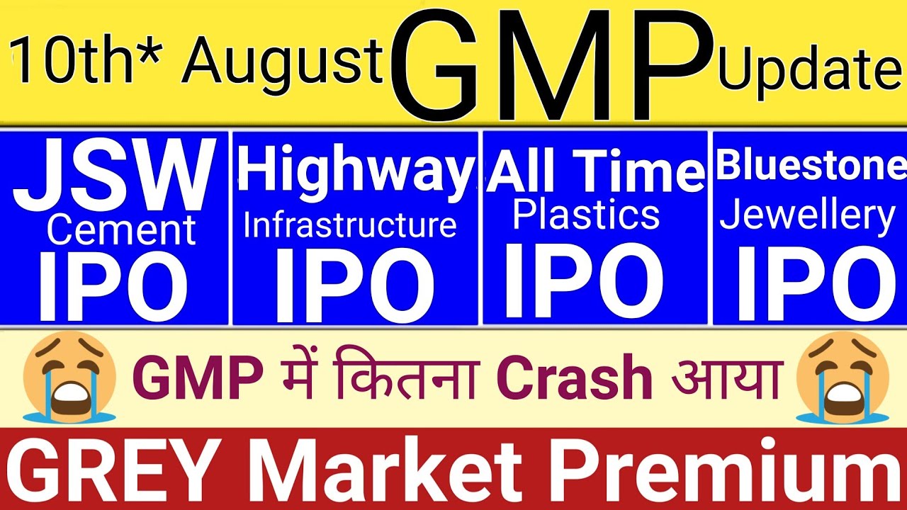 IPO GMP & Latest News: JSW Cement, Highway, Bluestone, All Time Plastics & More
