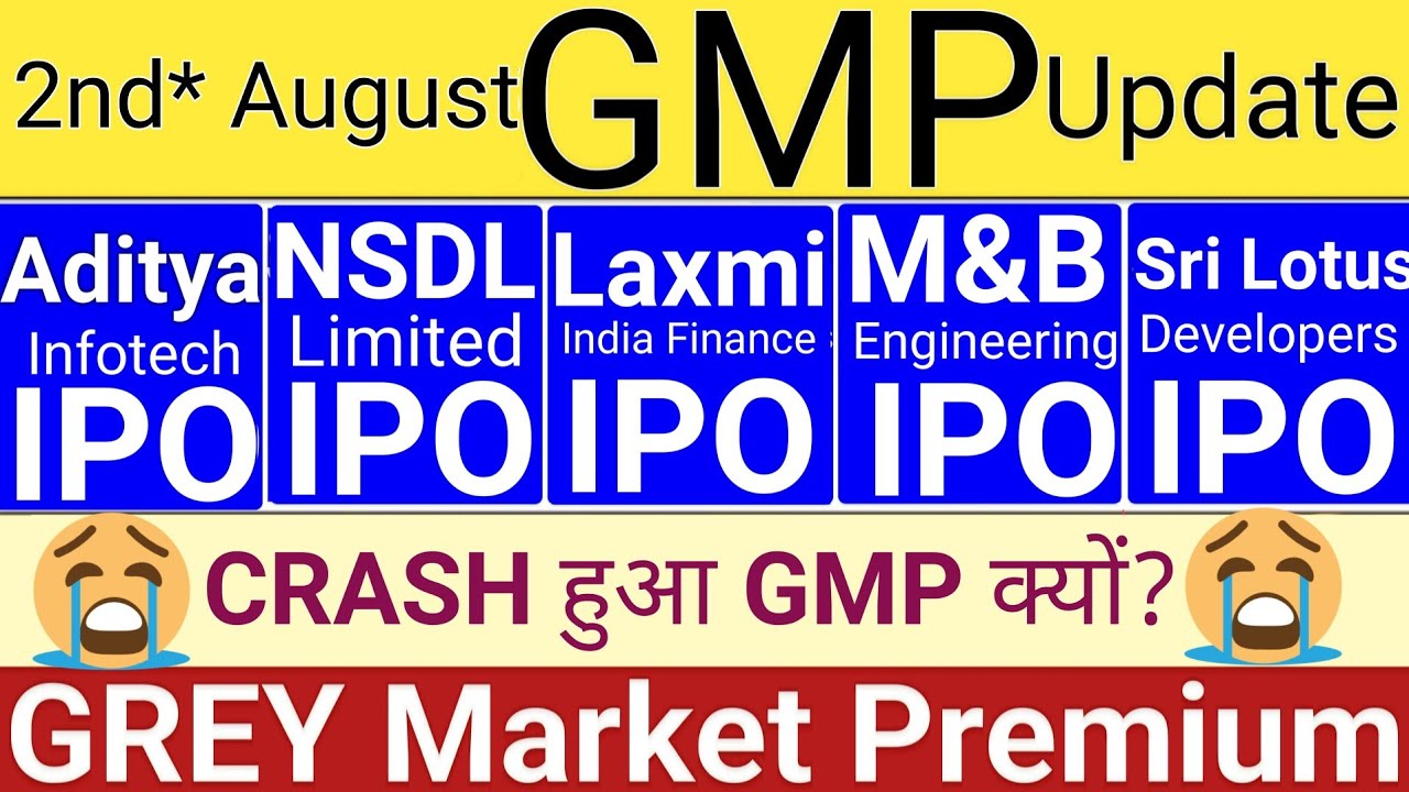 IPO GMP & Latest Updates: NSDL, Aditya Infotech, Sri Lotus, M&B Engineering