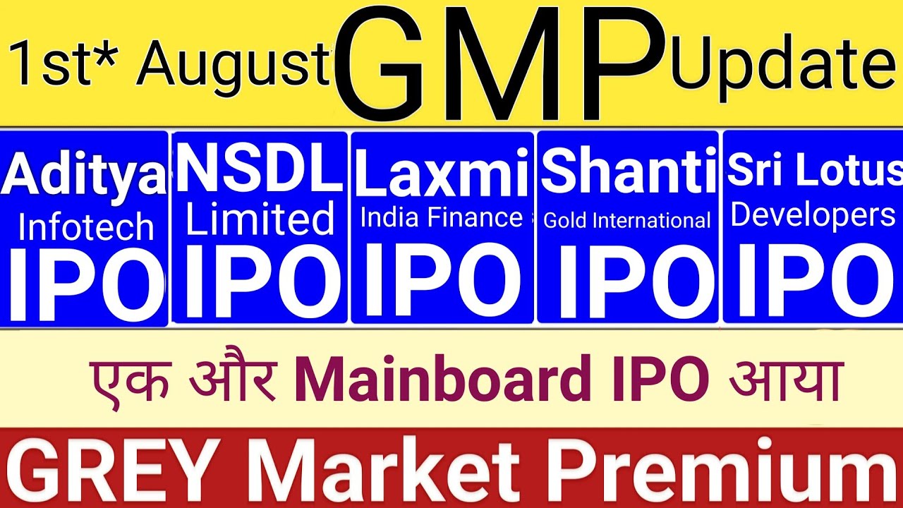 IPO GMP, NSDL, Aditya Infotech, Sri Lotus, M&B Engineering IPOs – Stock Market Talk