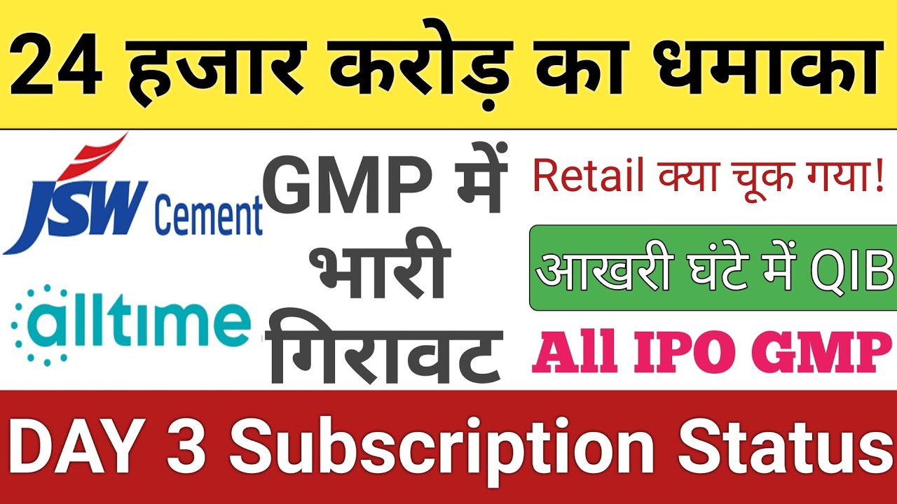 JSW Cement & All Time Plastics IPO: Subscription, News, GMP, and Stock Market Talk